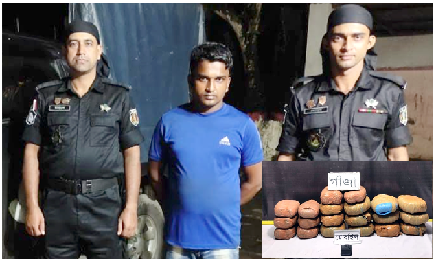 কুমিল্লায় গাঁজা সহ ১ মাদক ব্যবসায়ী গ্রেফতার